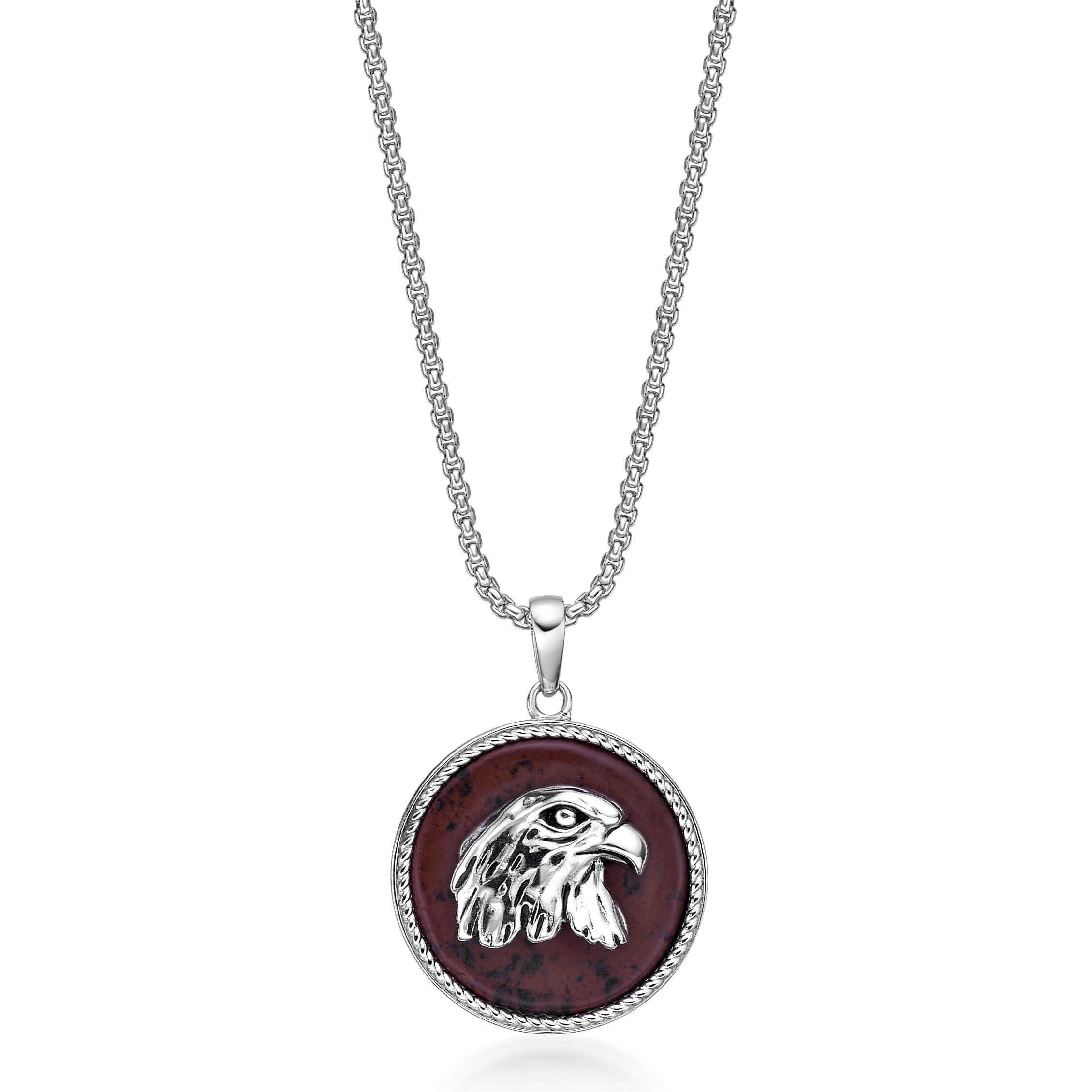 Sterling Silver Eagle's Head Medalion Pendant
