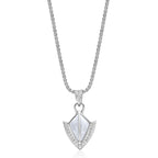 Sterling Silver Mother of Pearl Sheild Pendant