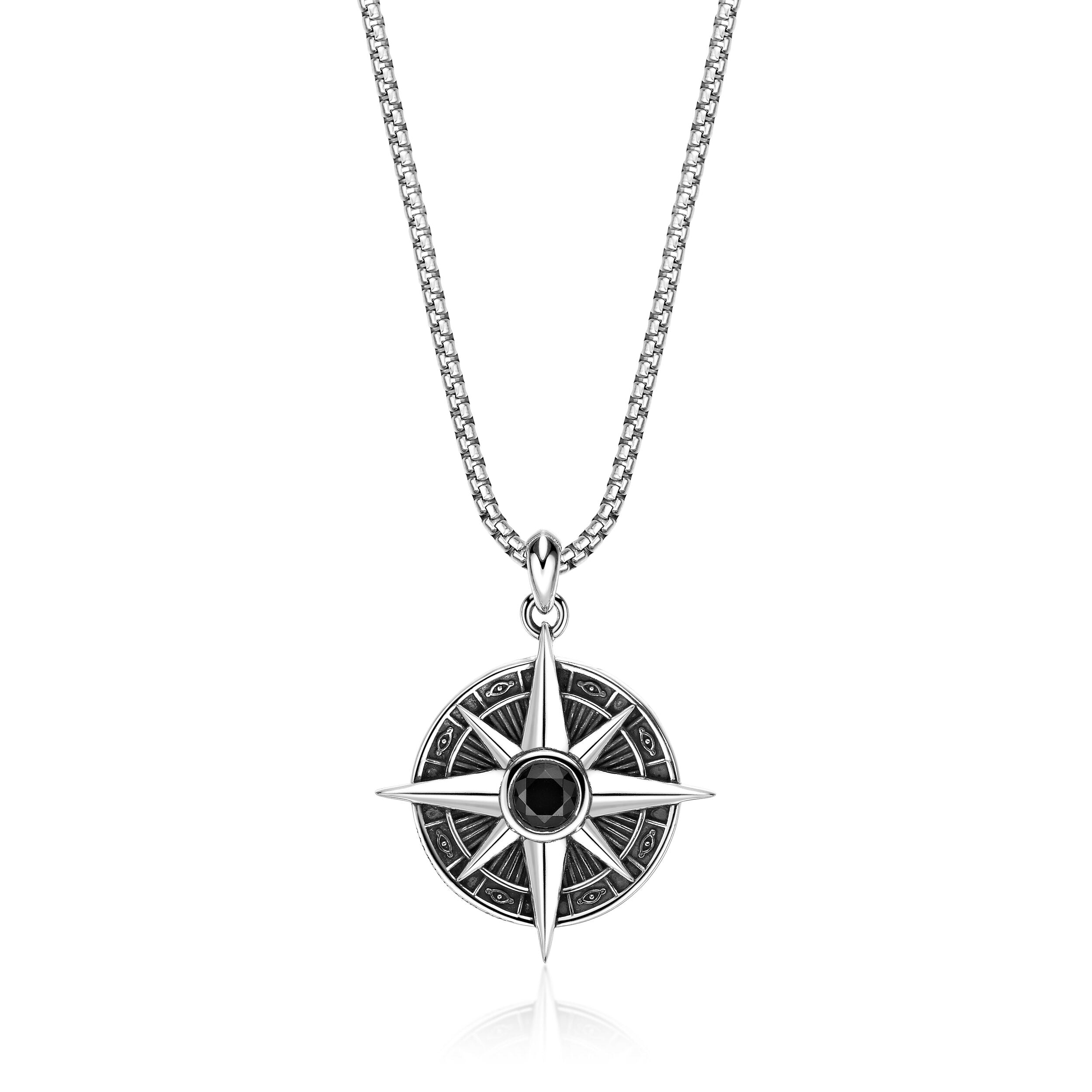 Sterling Silver Compass Pendant