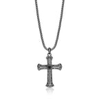 Sterling Silver Black Spinel Cross Pendant