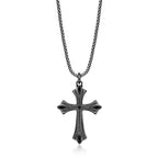 Sterling Silver Black Spinel Cross Pendant