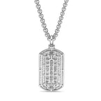 Sterling Silver Lab-Grown Diamond Dog Tag Pendant