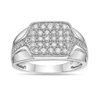 Sterling Silver Lab-Grown Diamond Cushion Cluster Ring