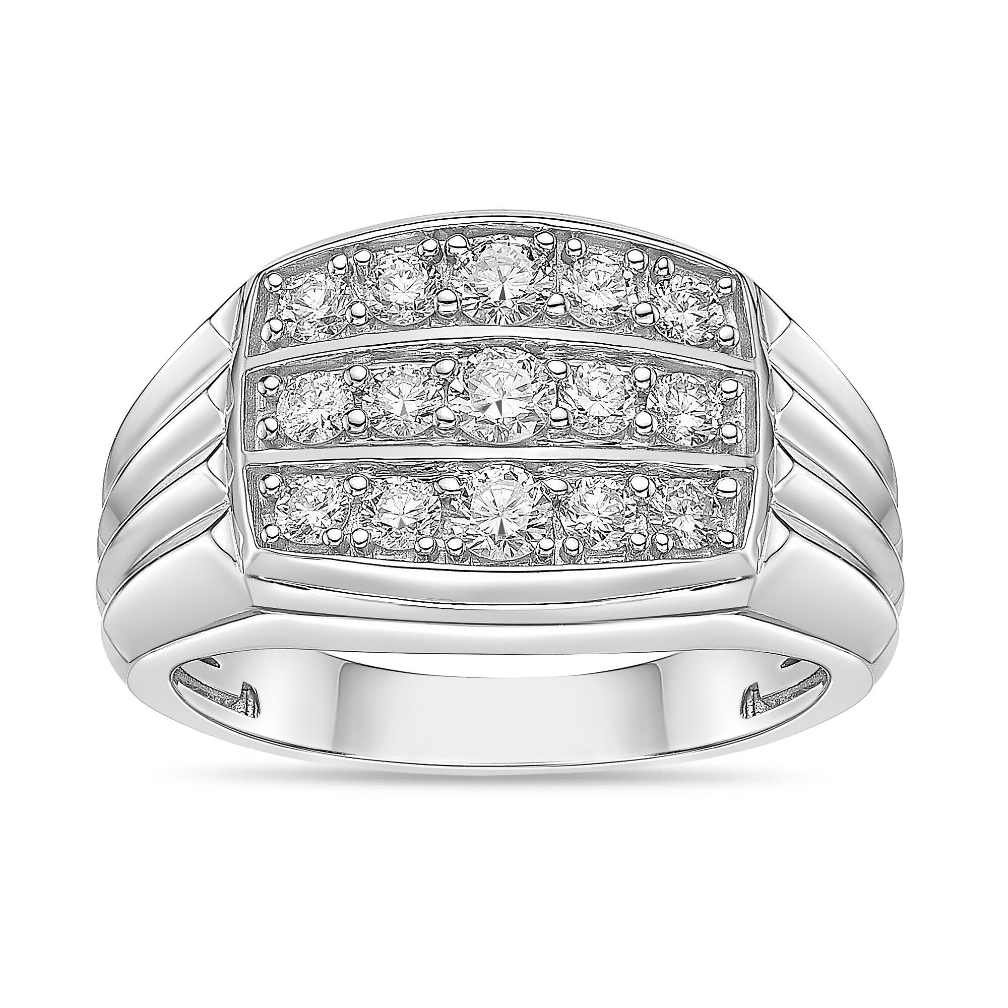 Sterling Silver Tiered Lab-Grown Diamond Cluster Ring