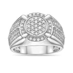 Sterling Silver Lab-Grown Diamond Cluster Ring