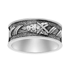 Oxidized Sterling Silver Arrow Band Ring