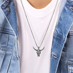Sterling Silver Bull's Head Pendant
