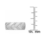 Sterling Silver Created White Sapphire Chevron Ring