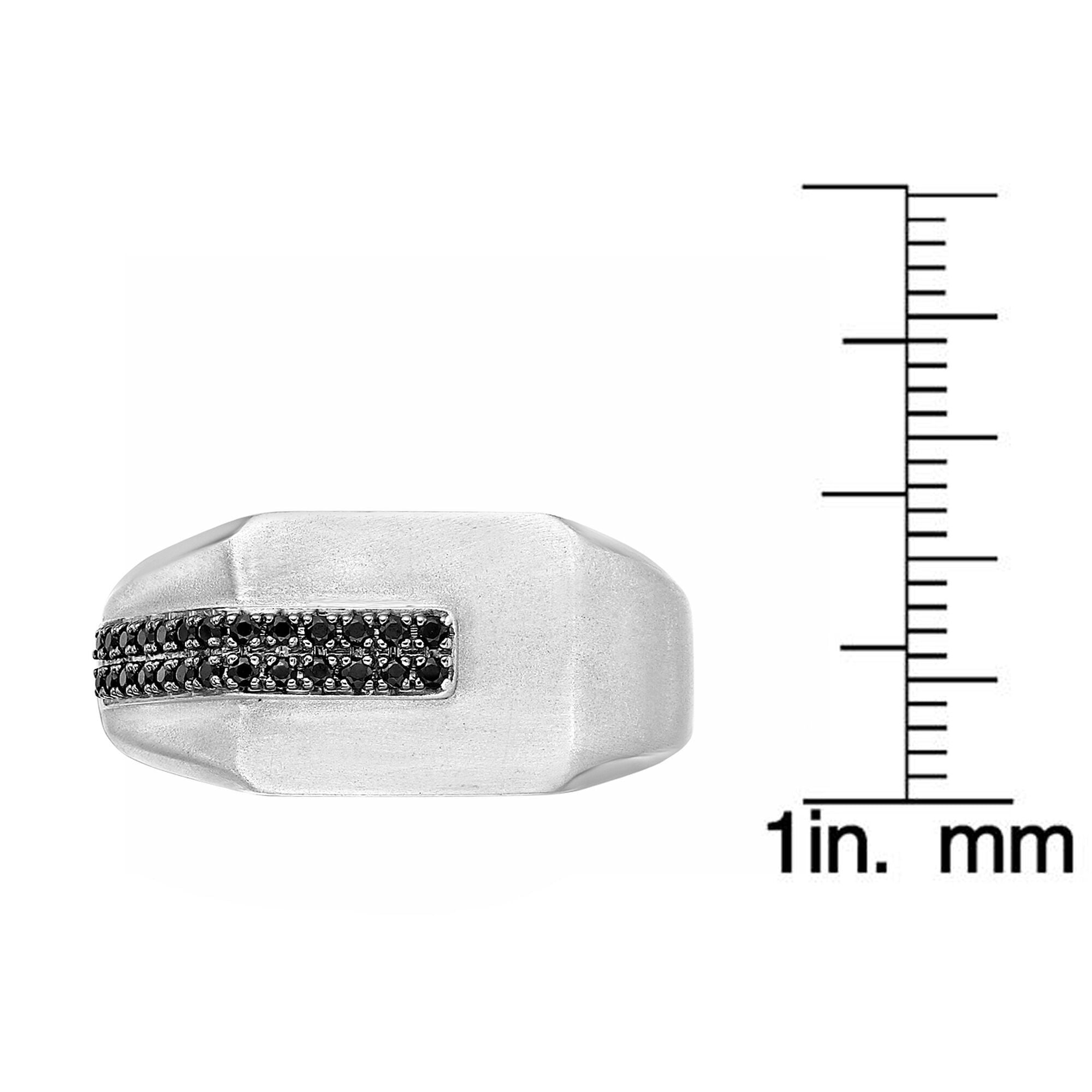 Sterling Silver Black Diamond Signet Ring