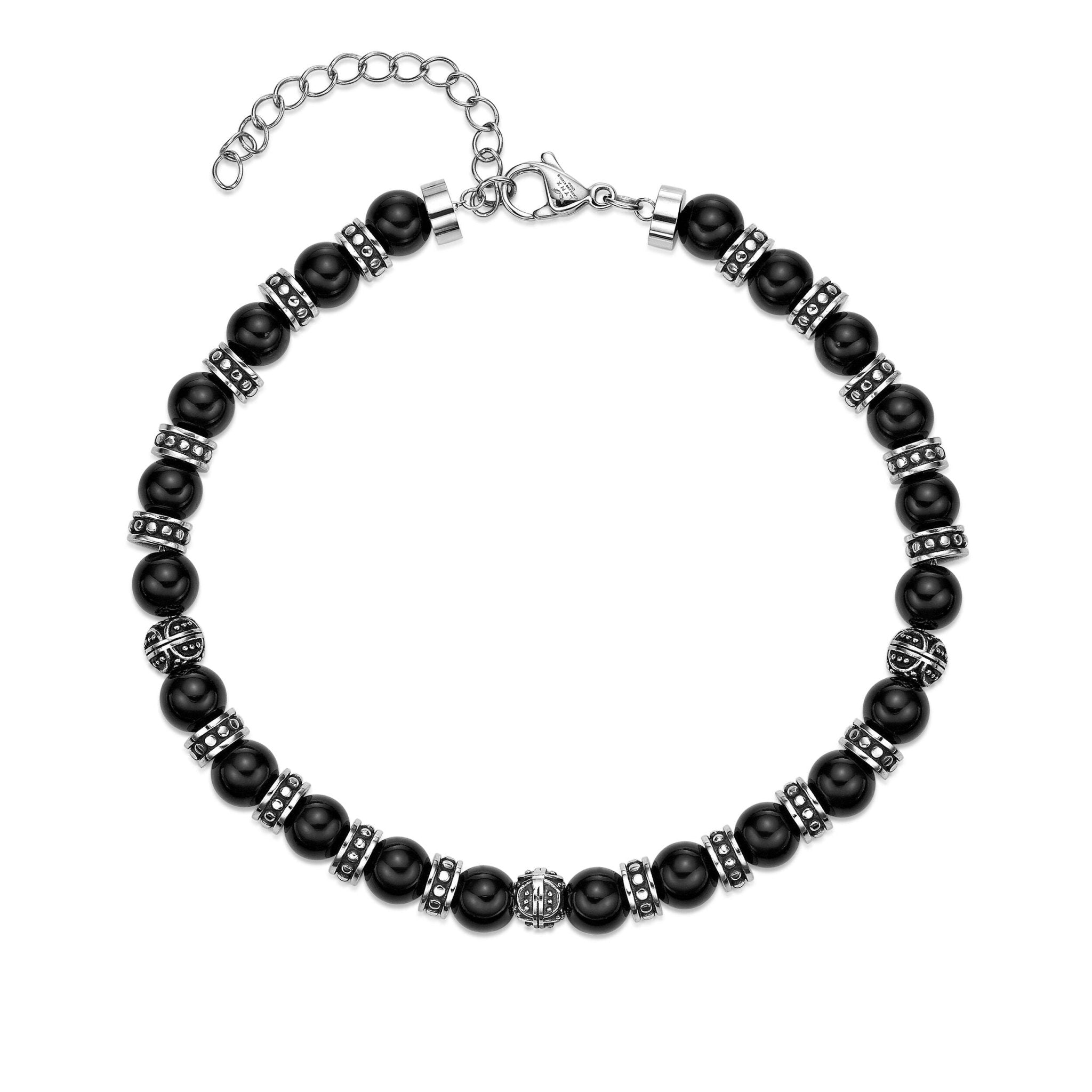 Black Agate Adjustable Natural Stone Bracelet
