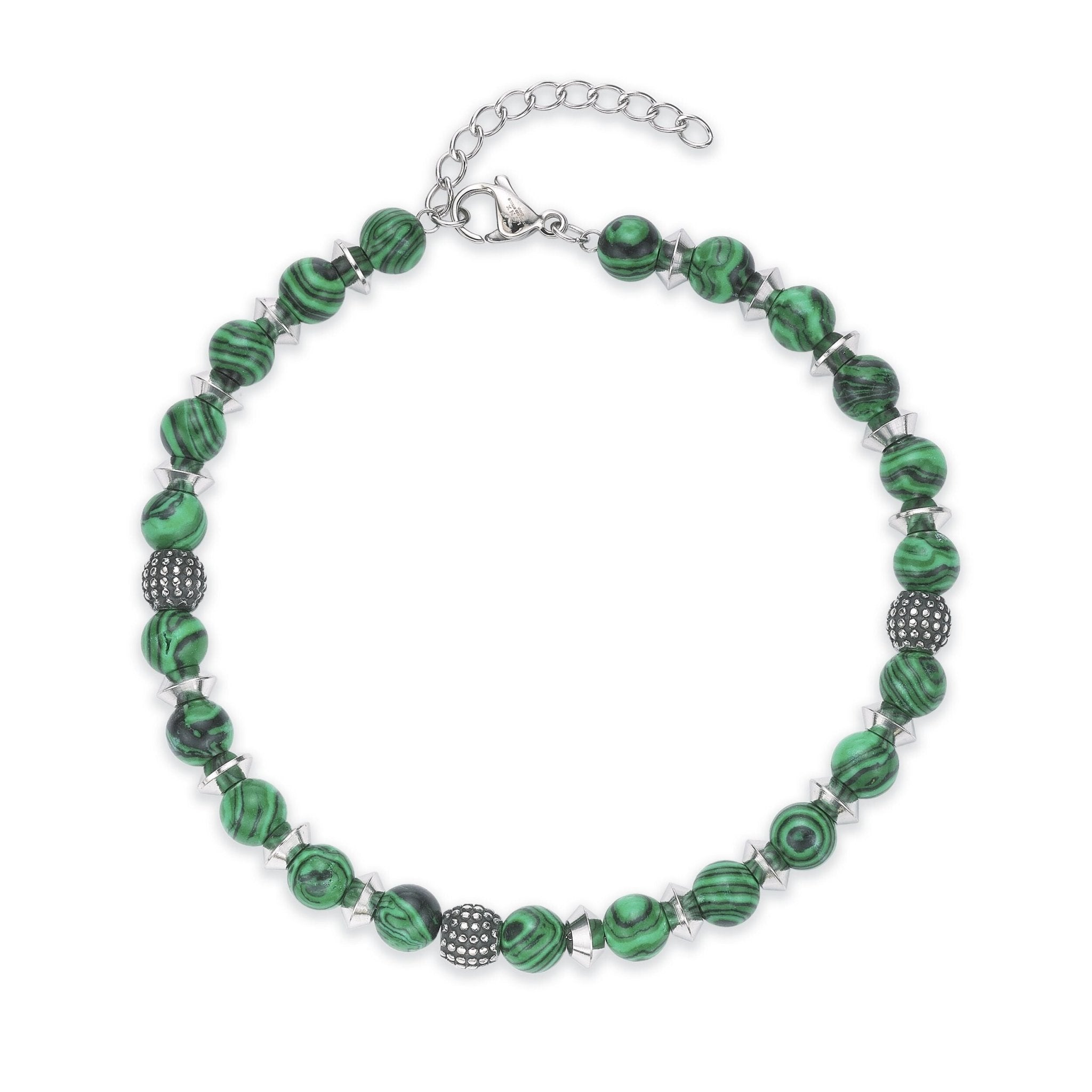 Malachite Beaded Natural Stone Adjustable Bracelet