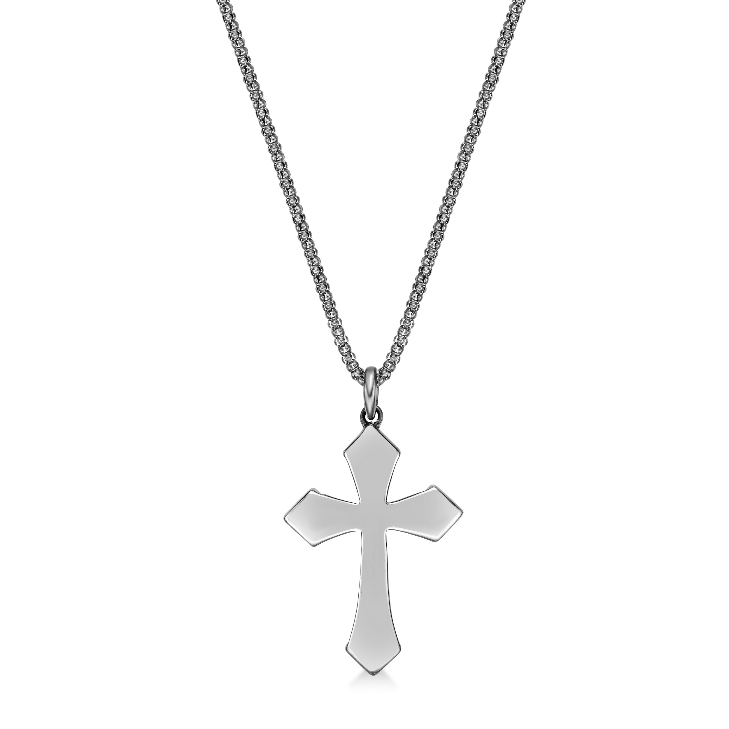 Sterling Silver Black Onyx Cross Pendant