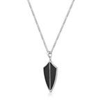Sterling Silver Black Agate Sheild Pendant