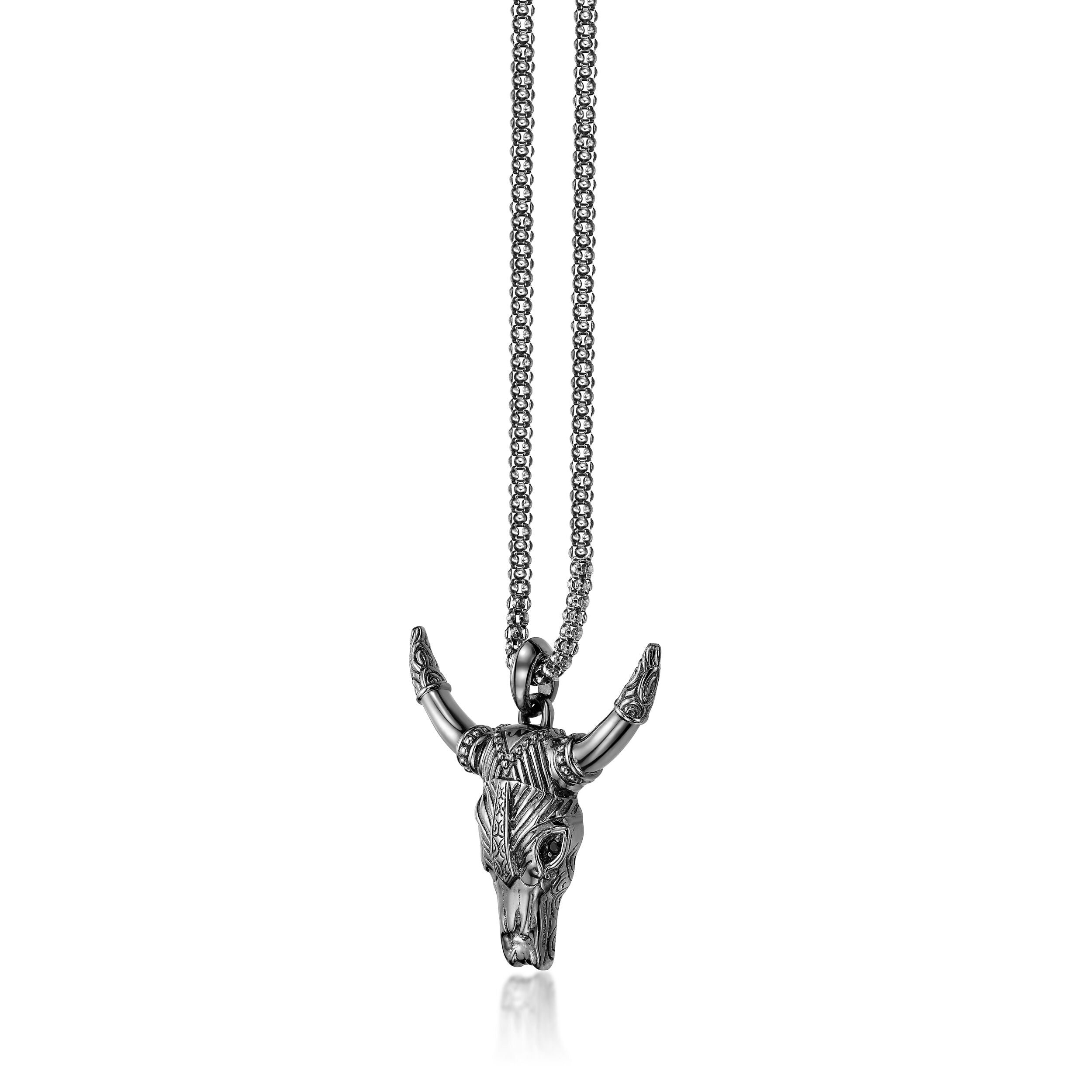Sterling Silver Bull's Head Pendant