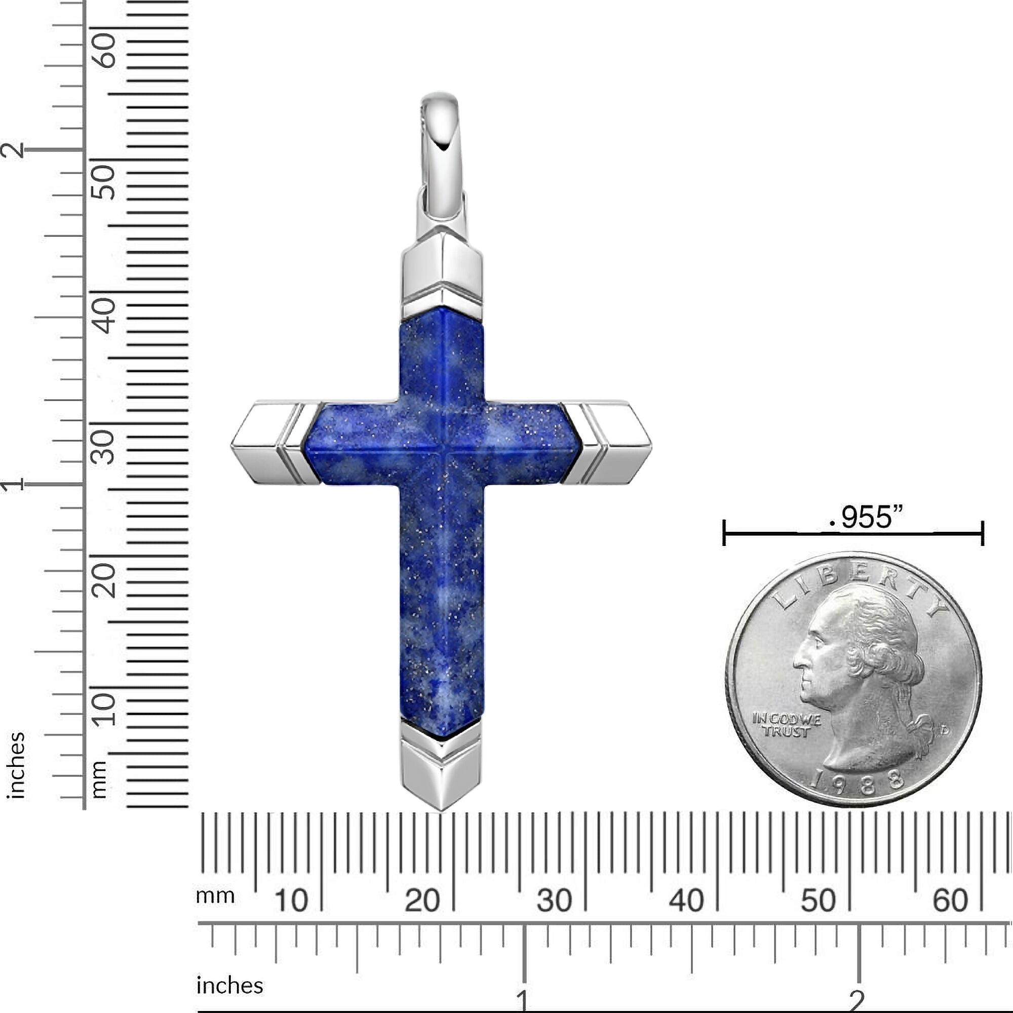 Ridged Cross Pendant in Stainless Steel