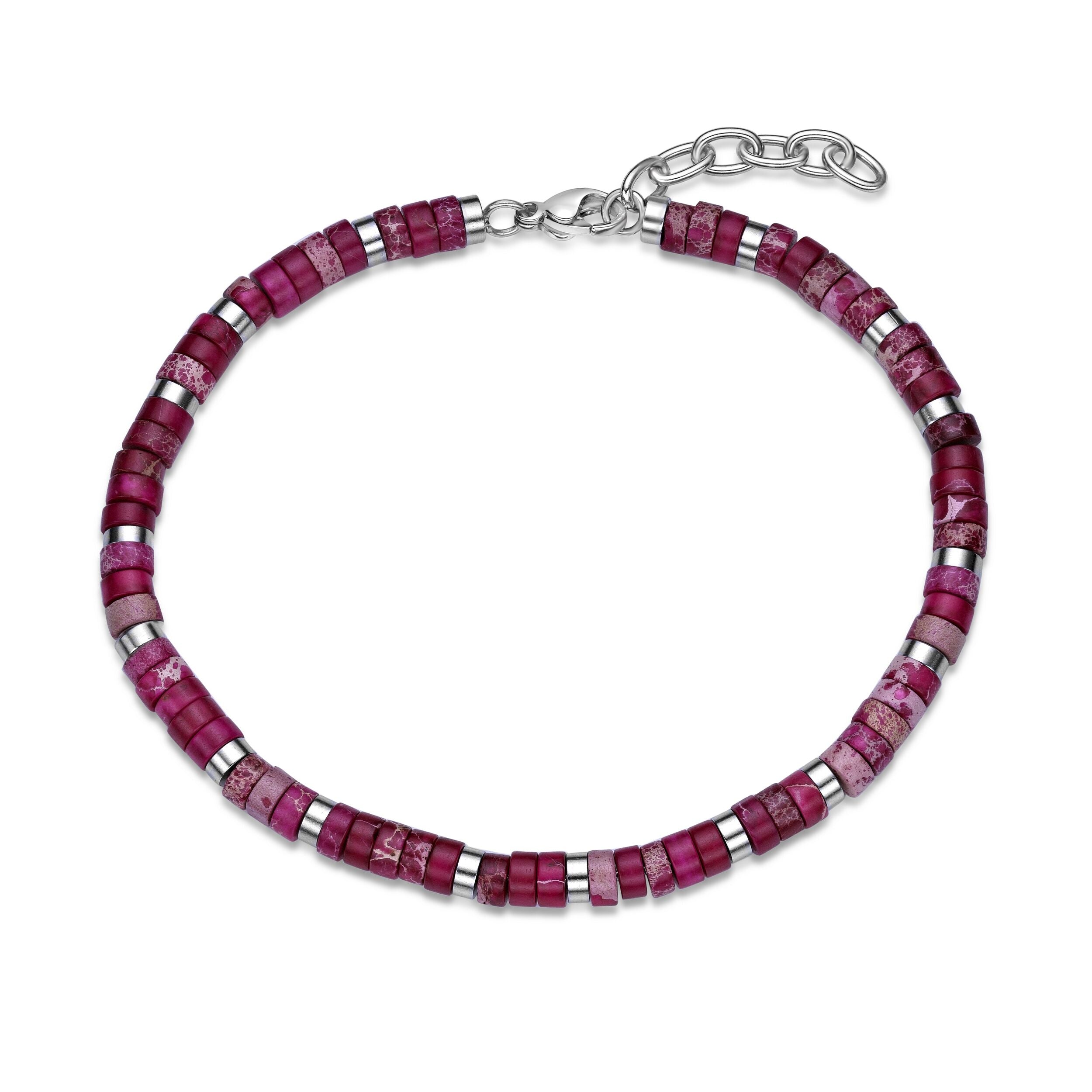 Dark Red Imperial Turquoise Natural Stone Beaded Bracelet