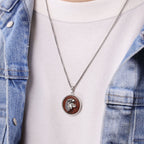 Sterling Silver Eagle's Head Medalion Pendant