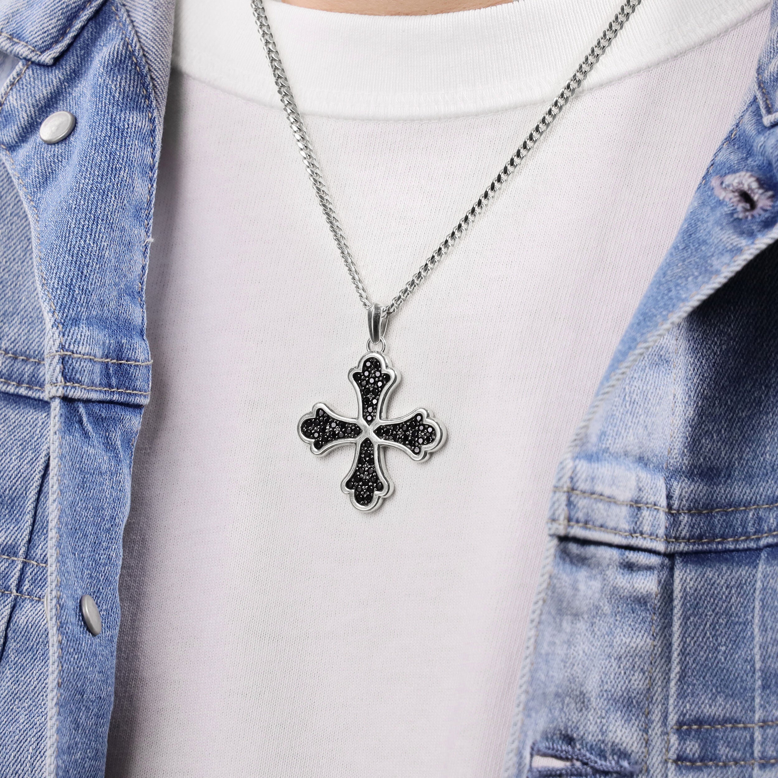 Sterling Silver Cross Medalion Pendant