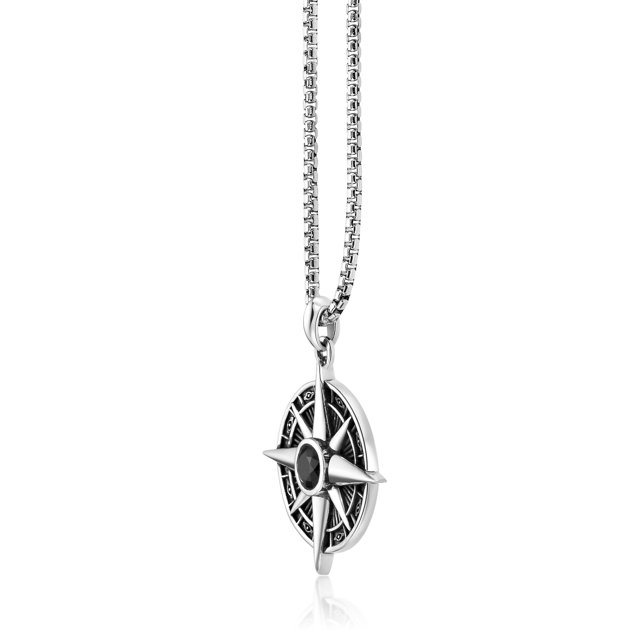 Sterling Silver Compass Pendant