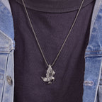 Sterling Silver Black Spinel Eagle Pendant