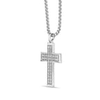 Sterling Silver Lab-Grown Diamond Pavé Cross Pendant