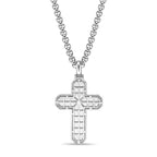 Sterling Silver Lab-Grown Diamond Framed Cross Pendant