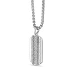 Sterling Silver Lab-Grown Diamond Dog Tag Pendant