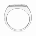 Sterling Silver Lab-Grown Diamond Diagonal Row Ring