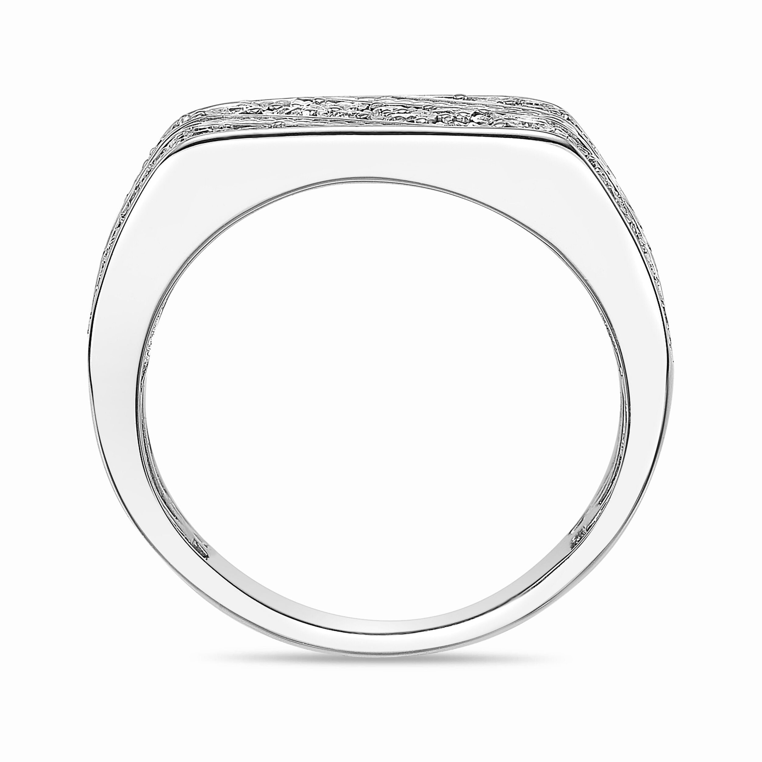 Sterling Silver Lab-Grown Diamond Diagonal Row Ring