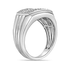 Sterling Silver Tiered Lab-Grown Diamond Cluster Ring