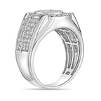 Sterling Silver Lab-Grown Diamond Cluster Ring