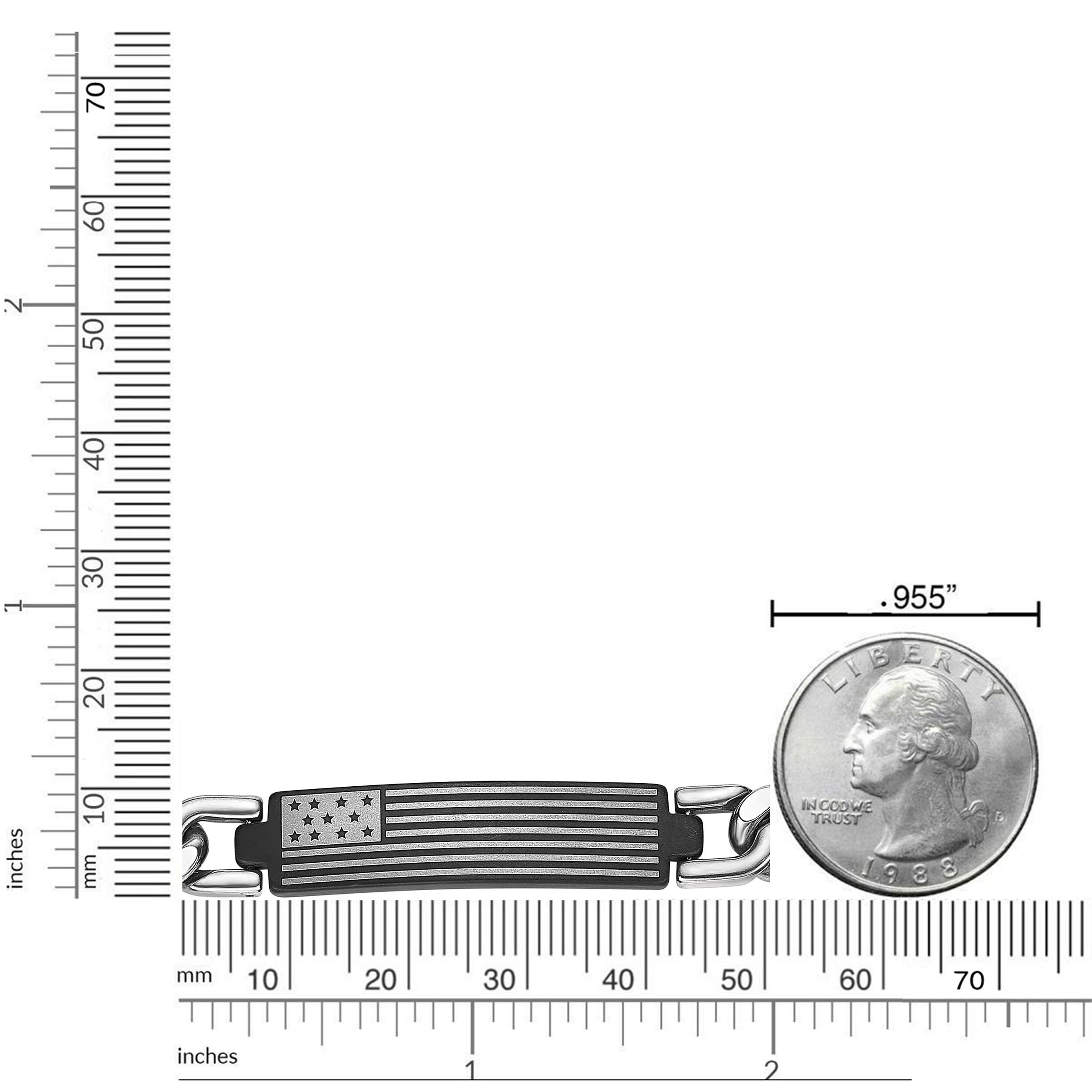 Americnan Flag Curb Bracelet