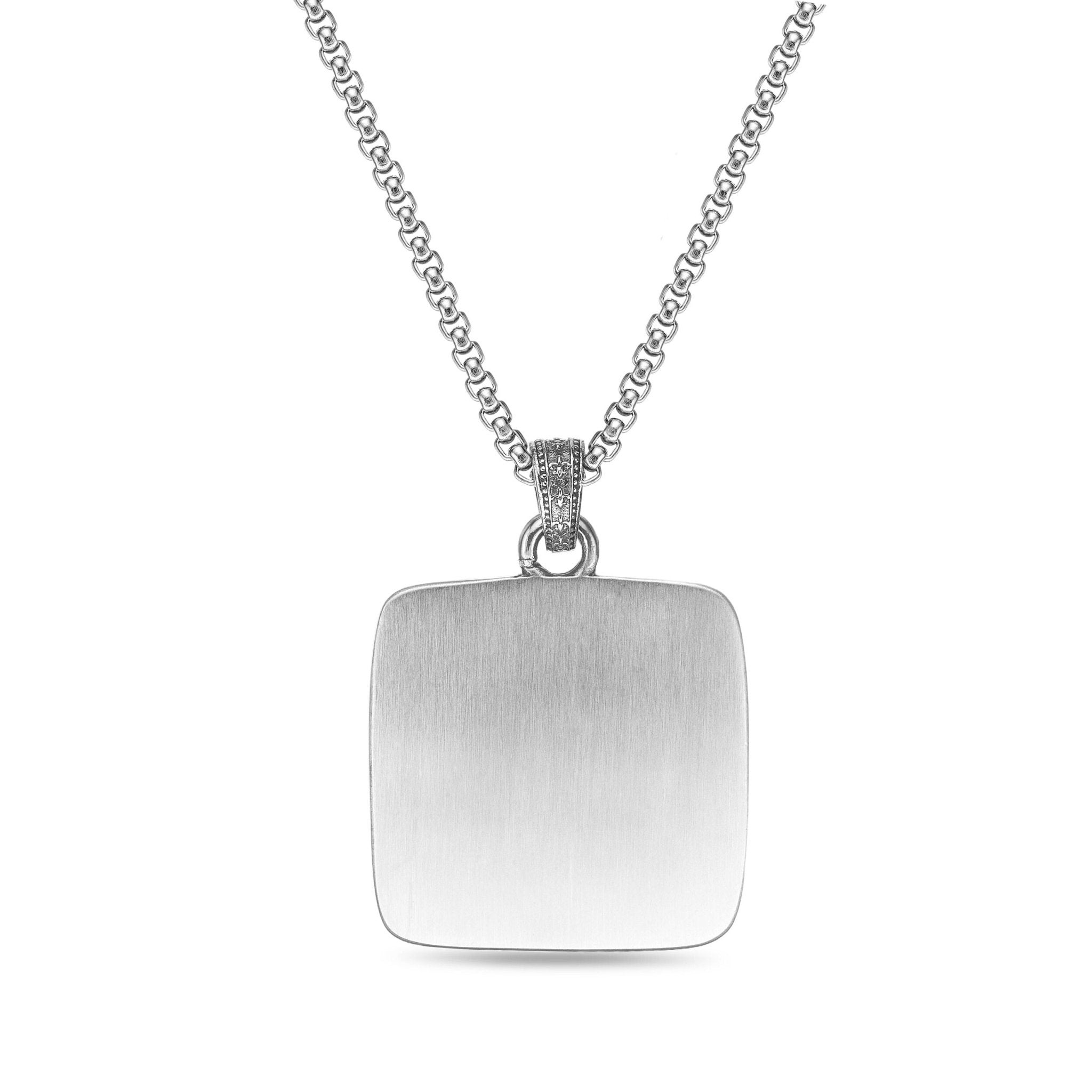 Lion's Head Square Medallion Pendant 