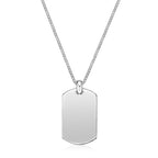 Sterling Silver Black Agate Dog Tag