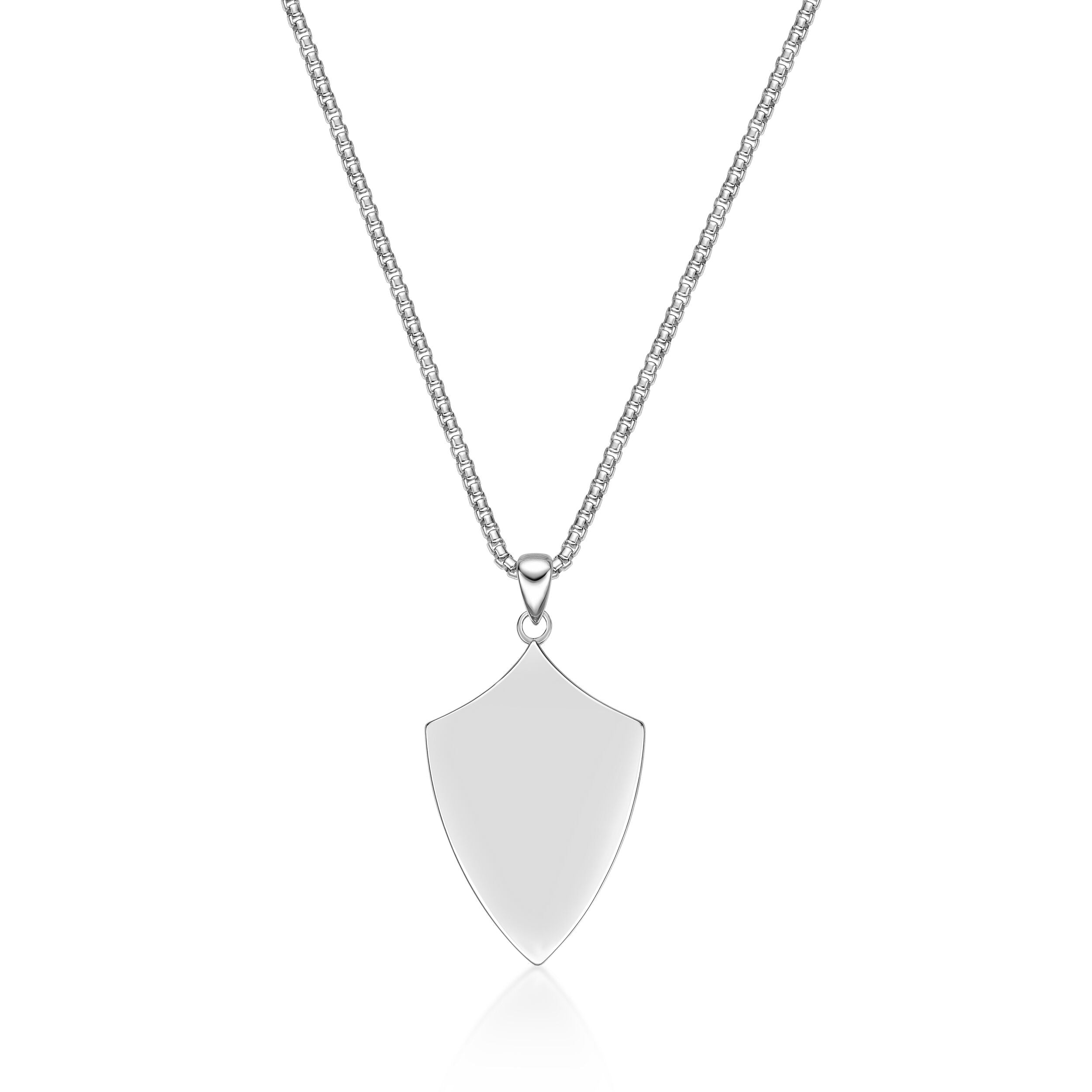 Sterling Silver Black Agate Sheild Pendant