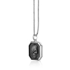 Sterling Silver Black Diamond Skull Pendant