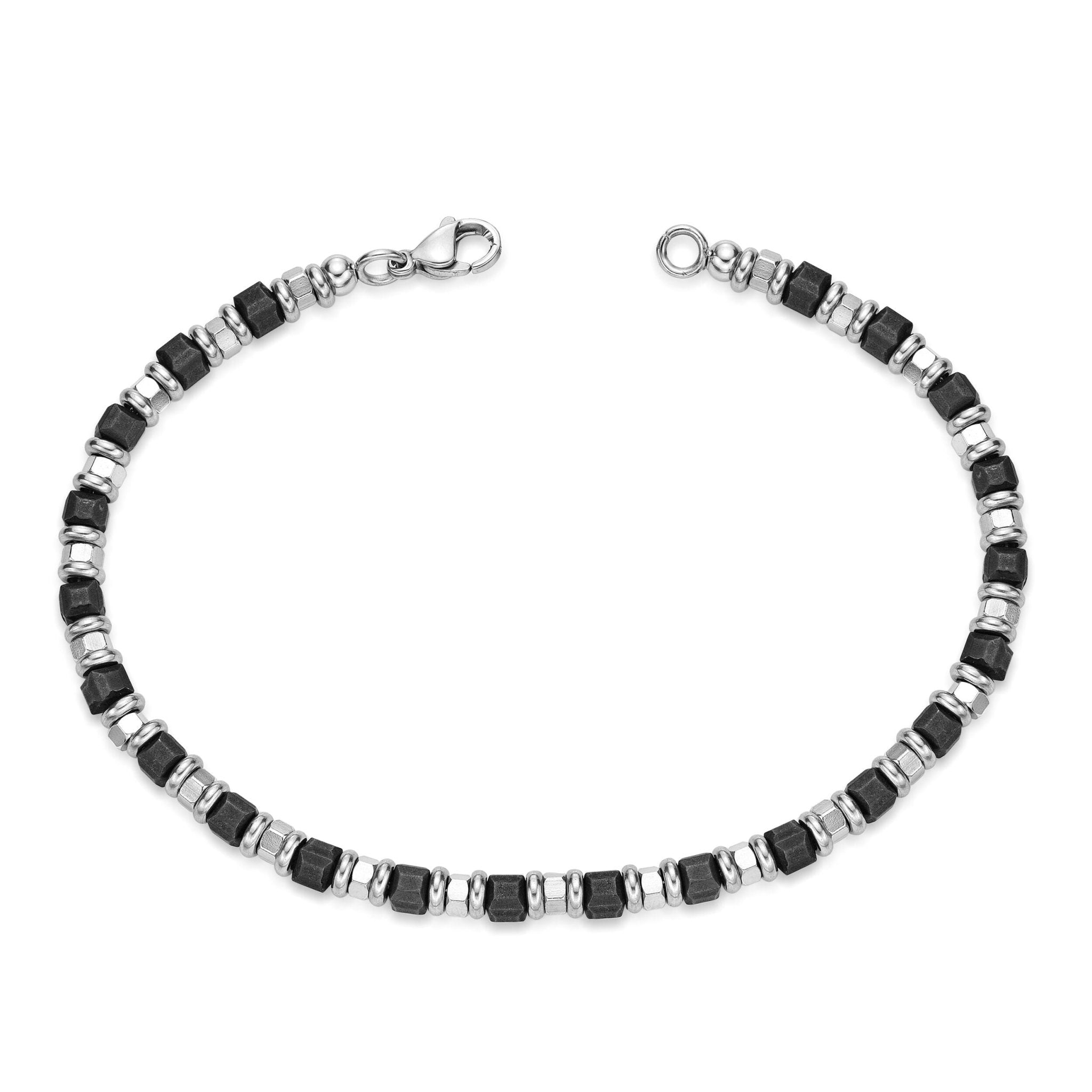 Black Ion Plated Bead Chain Bracelet