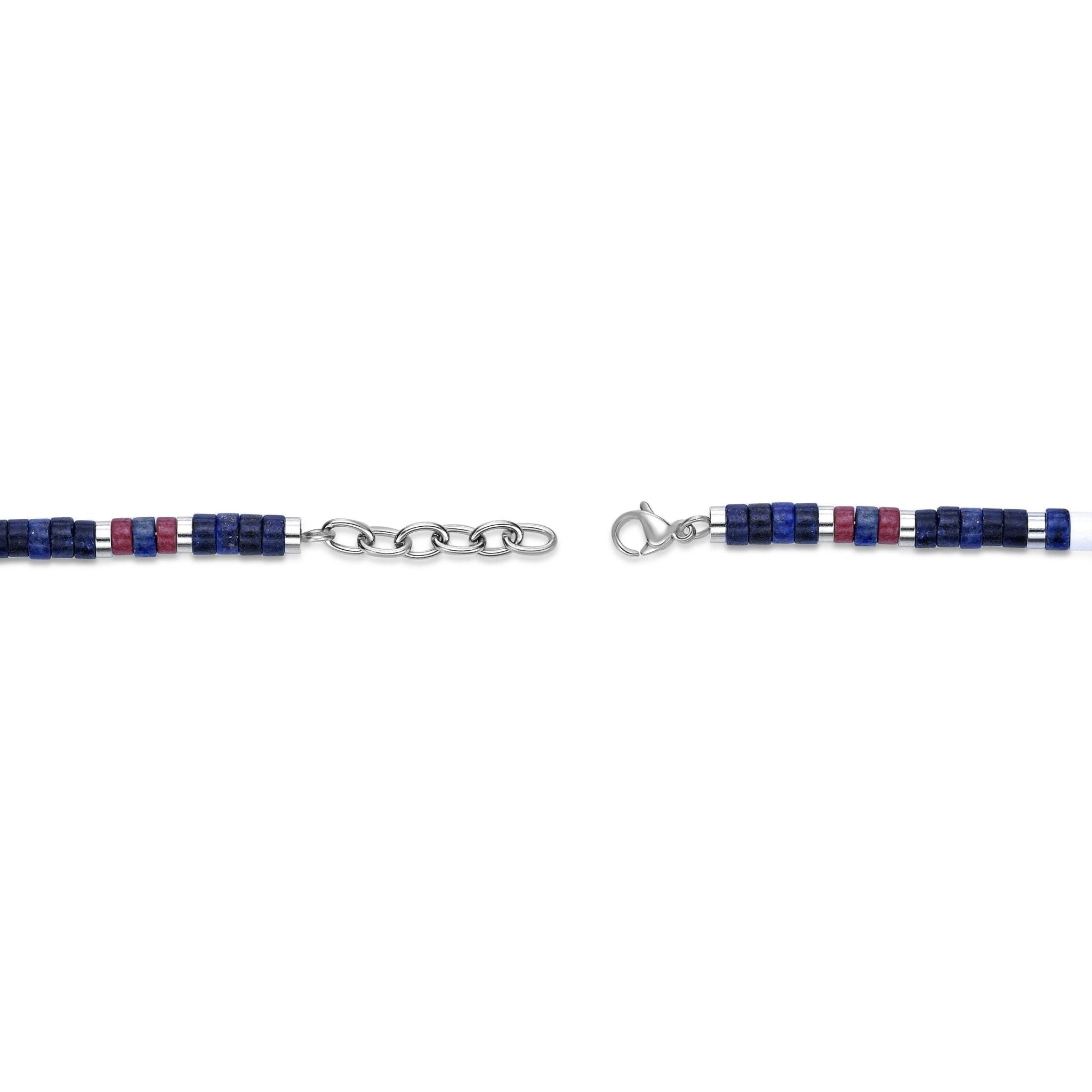 Lapis Lazuli and Howlite Adjustable Natural Stone Bracelet