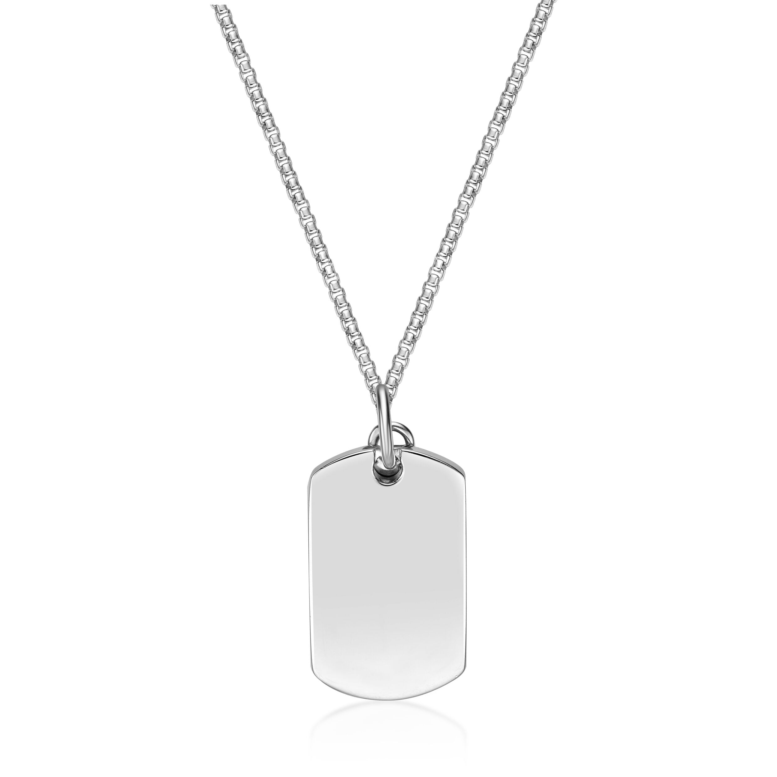 Sterling Silver Lion's Head Medallion Dog Tag