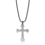 Sterling Silver Black Spinel Cross Pendant
