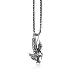 Sterling Silver Black Spinel Eagle Pendant
