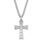 Sterling Silver Lab-Grown Diamond Flared Cross Pendant
