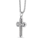 Sterling Silver Lab-Grown Diamond Framed Cross Pendant