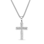 Sterling Silver Lab-Grown Diamond Cross Pendant