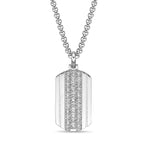 Sterling Silver Lab-Grown Diamond Dog Tag Pendant