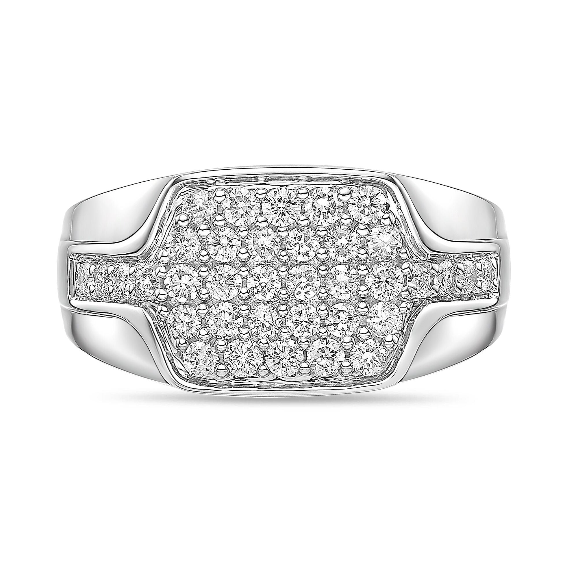 Sterling Silver Lab-Grown Diamond Cushion Cluster Ring