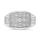 Sterling Silver Tiered Lab-Grown Diamond Cluster Ring
