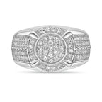 Sterling Silver Lab-Grown Diamond Cluster Ring