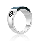 Sterling Silver Malachite Ring, Black Accent Inlay