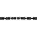 Black Agate Hexagon Chunky Beaded Bracelet in Sterling Silver, 8"
